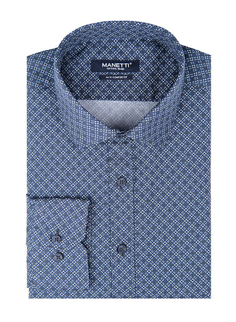 MEN'S MANETTI SHIRT CASUAL  BLUE-GREEN