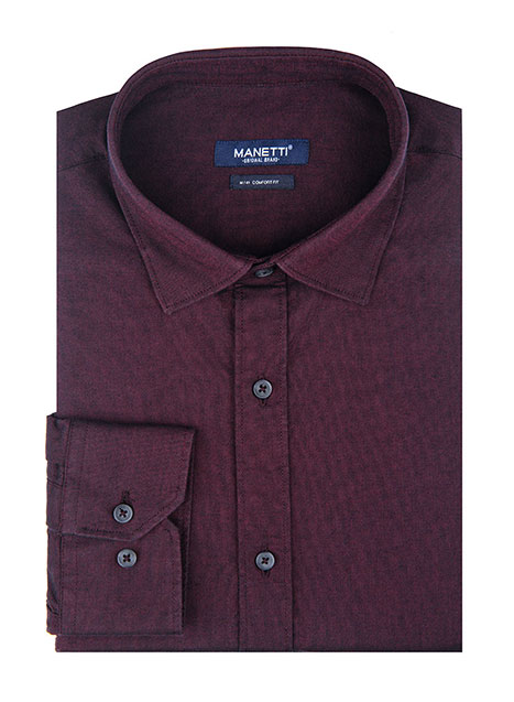 MEN'S ΠΟΥΚΑΜΙΣΟ OXFORD MANETTI CASUAL  DARK RED