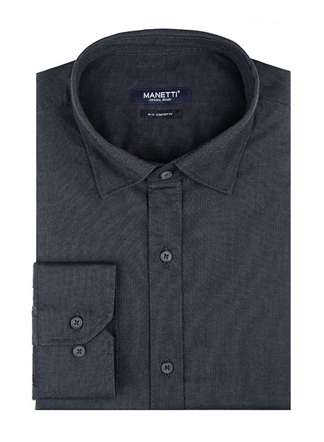 MEN'S ΠΟΥΚΑΜΙΣΟ OXFORD MANETTI CASUAL  GREY BLACK