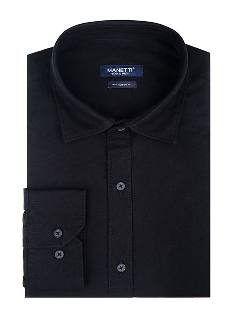 Ανδρικό Πουκάμισο oxford Manetti casual black