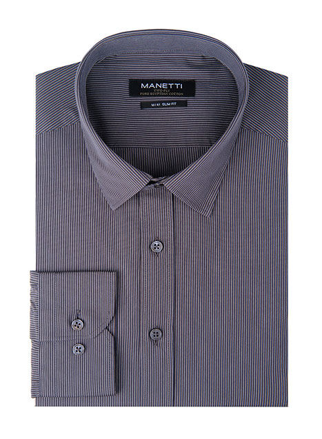 MEN'S MANETTI SHIRT CASUAL  BLUE-BROWN