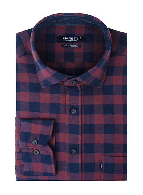 MEN'S MANETTI SHIRT CASUAL  BORDEAUX BLUE