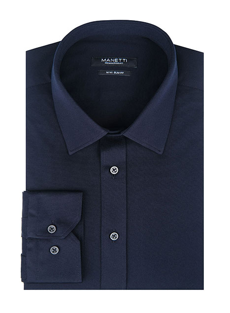 Ανδρικό Πουκάμισο jersey Manetti formal dark blue