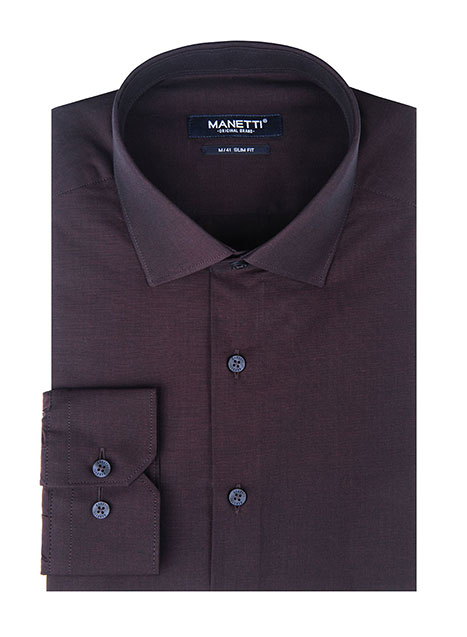 MEN'S MANETTI SHIRT FORMAL  BORDEAUX