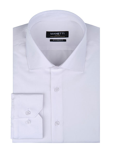 MEN'S MANETTI SHIRT FORMAL  WHITE