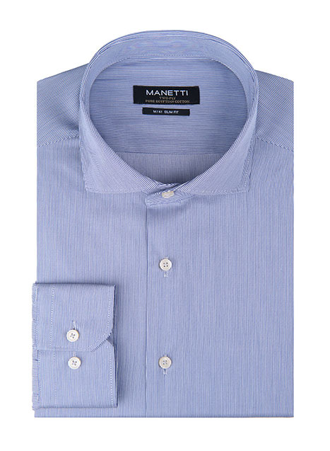 MEN'S MANETTI SHIRT FORMAL  BLUE-WHITE