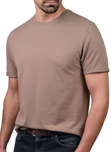 Ανδρικό T-shirt piquet Manetti casual fango