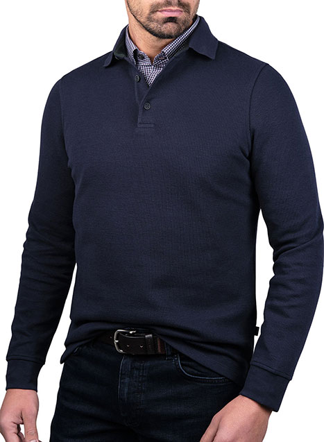 MEN'S POLO FLEECE MANETTI CASUAL  INDIGO