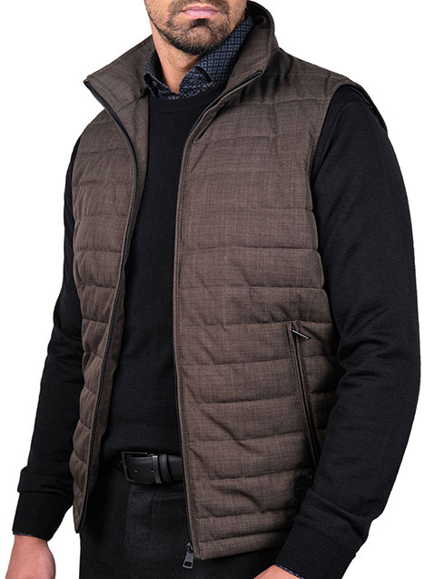 MEN'S MANETTI VEST JACKET CASUAL  FANGO