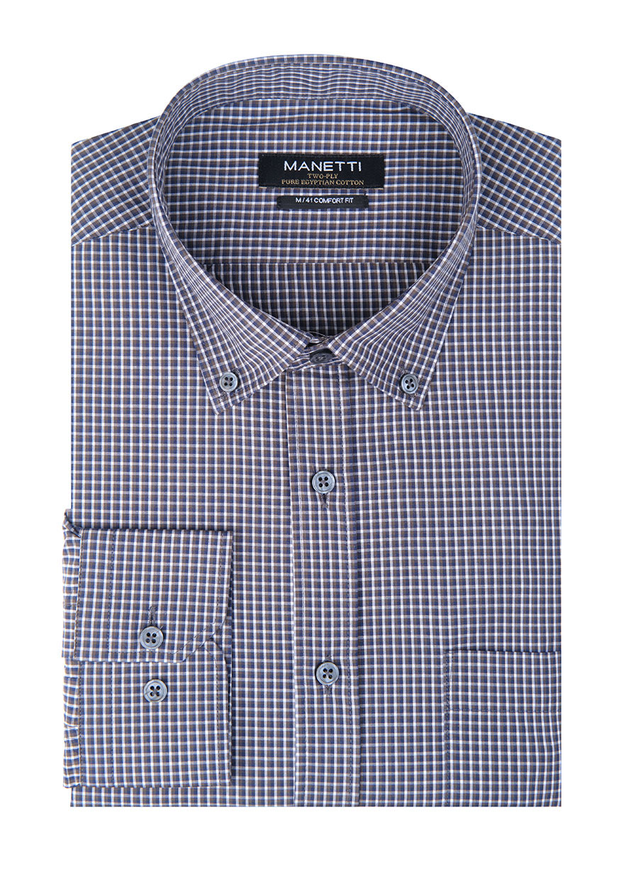 MEN'S MANETTI SHIRT CASUAL  INDIGO-GREEN