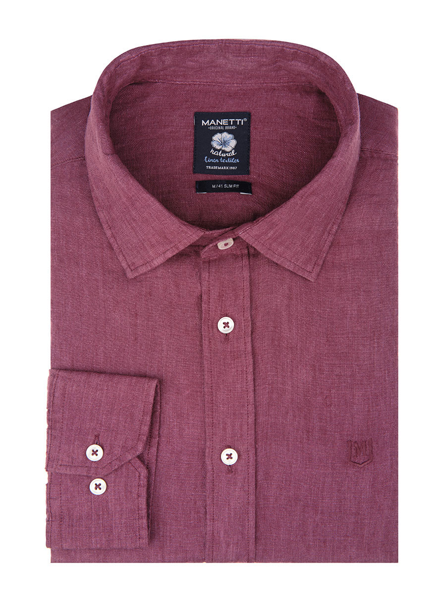 Ανδρικό Πουκάμισο Manetti casual bordeaux