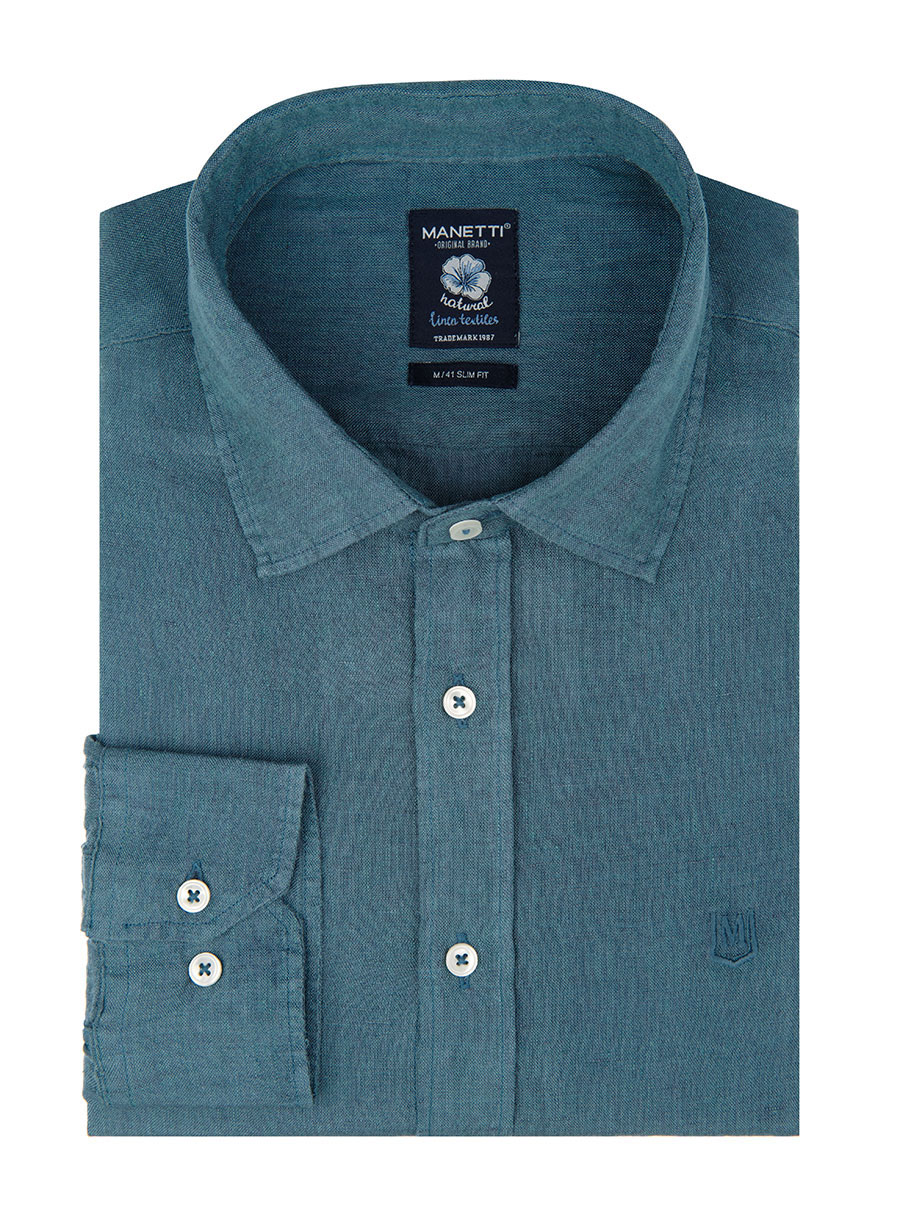 MEN'S MANETTI SHIRT CASUAL  DARK JADE