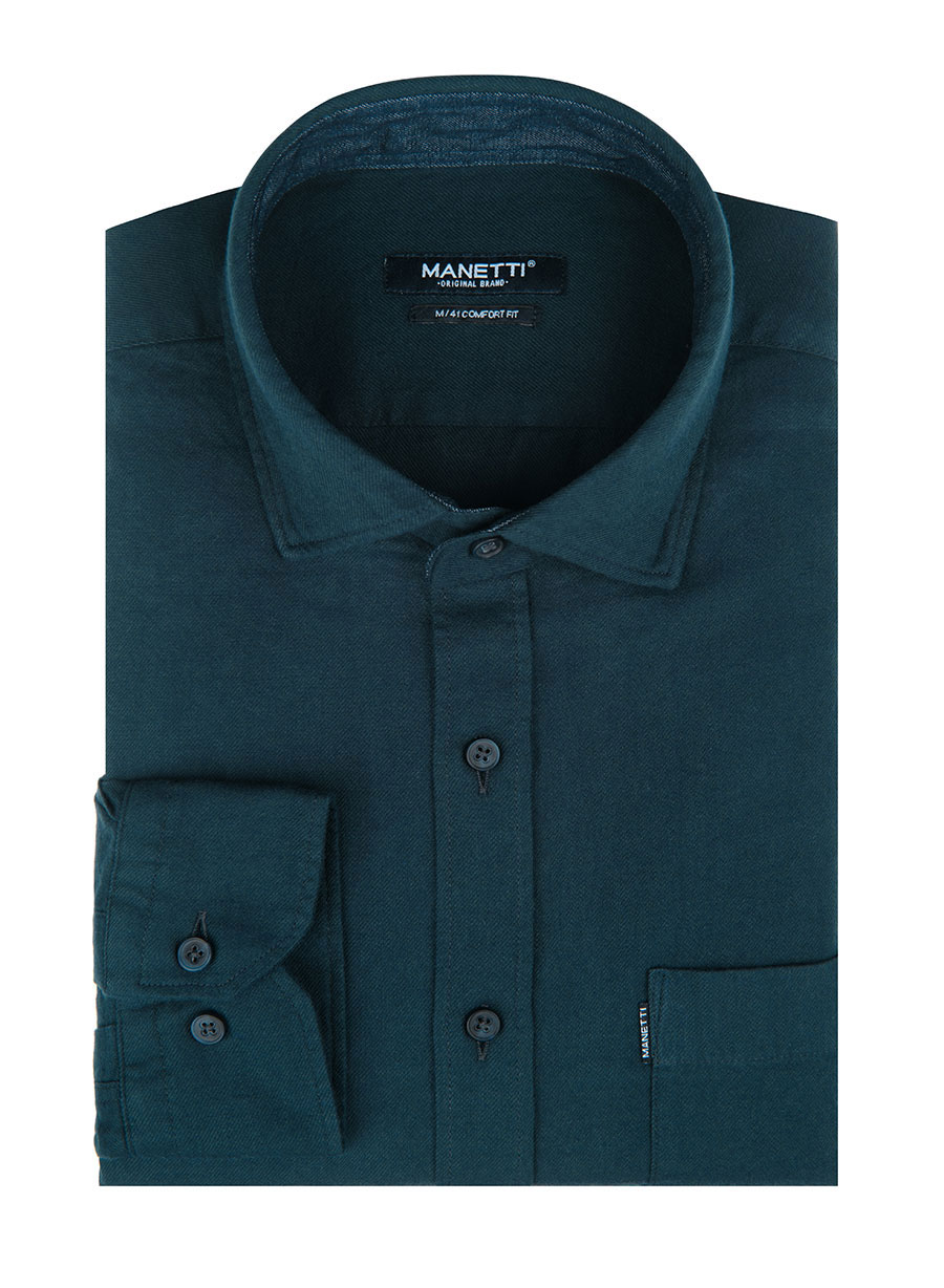 MEN'S MANETTI SHIRT CASUAL  PETROL BLUE