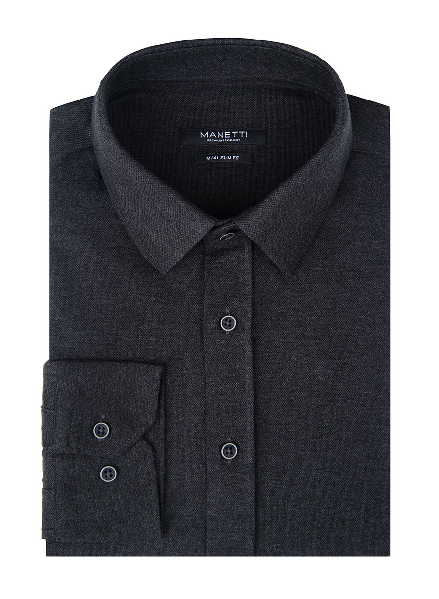 Ανδρικό Πουκάμισο jersey Manetti casual dark grey