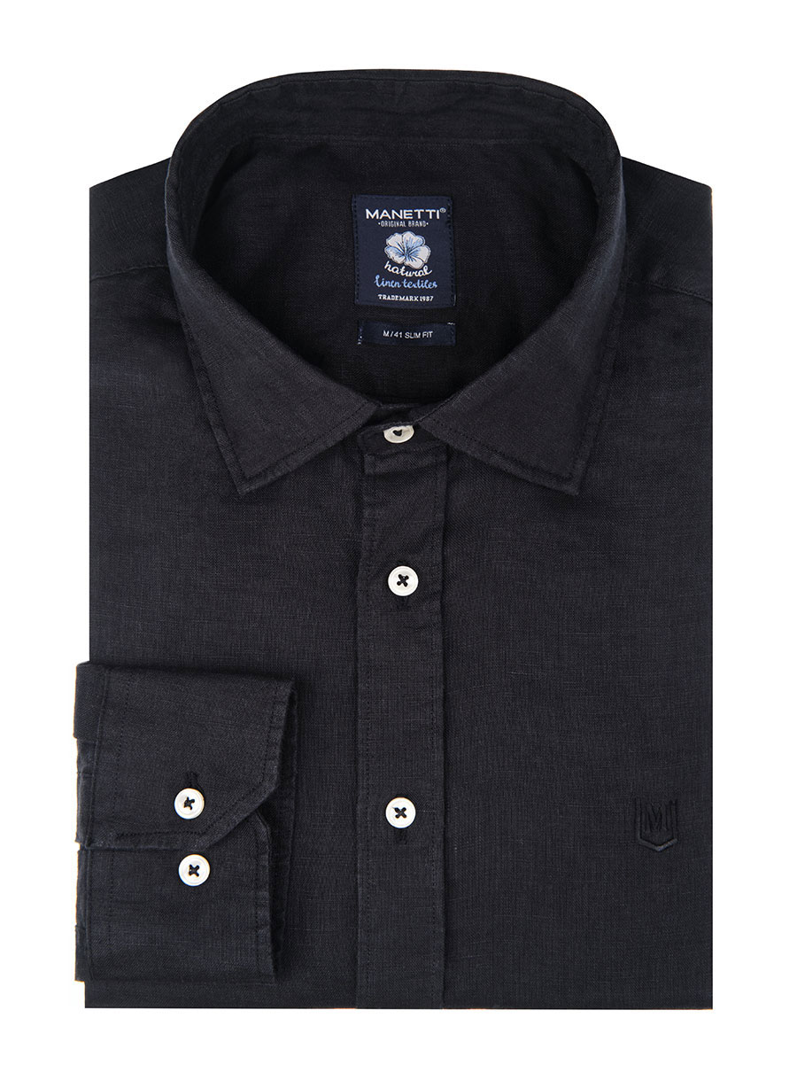 MEN'S MANETTI SHIRT CASUAL  BLACK