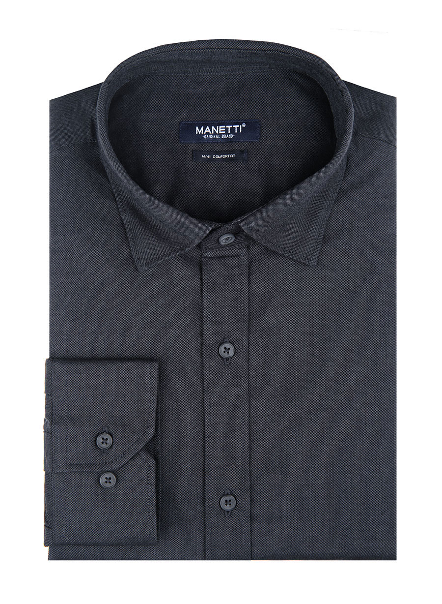 MEN'S ΠΟΥΚΑΜΙΣΟ OXFORD MANETTI CASUAL  GREY BLACK