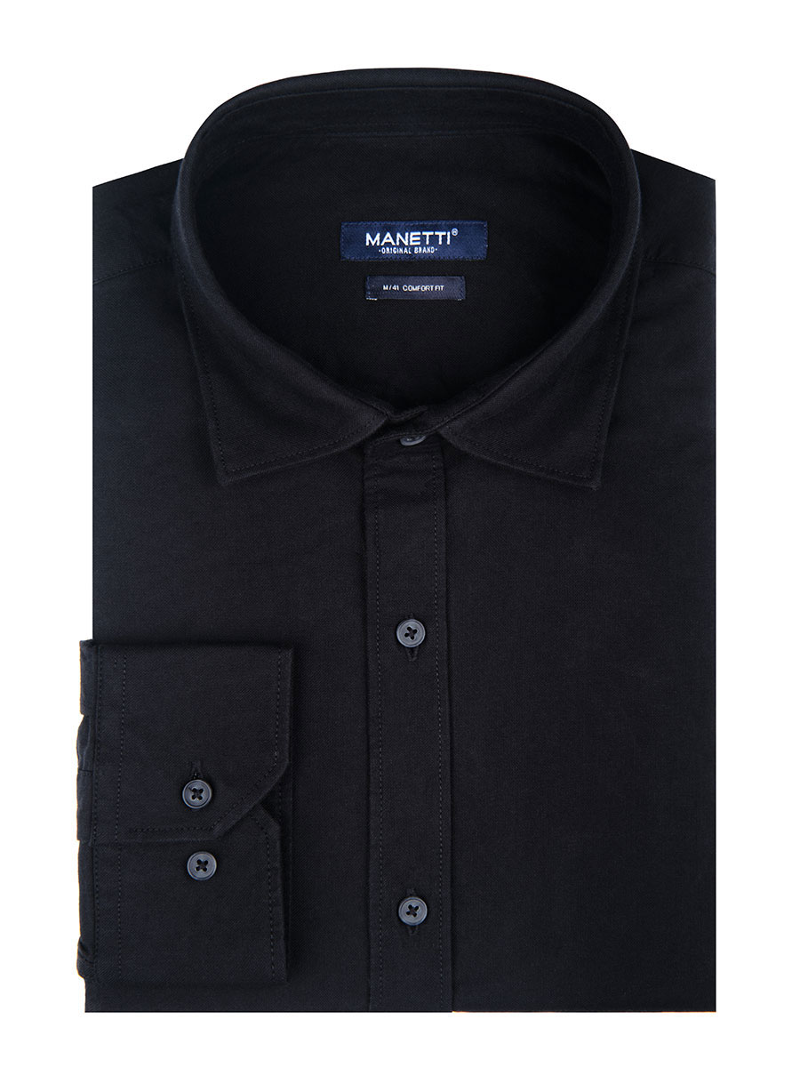 Ανδρικό Πουκάμισο oxford Manetti casual black