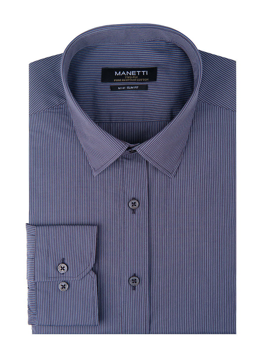 MEN'S MANETTI SHIRT CASUAL  INDIGO-BORDEAUX