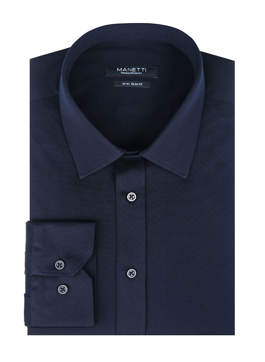 Ανδρικό Πουκάμισο jersey Manetti formal dark blue