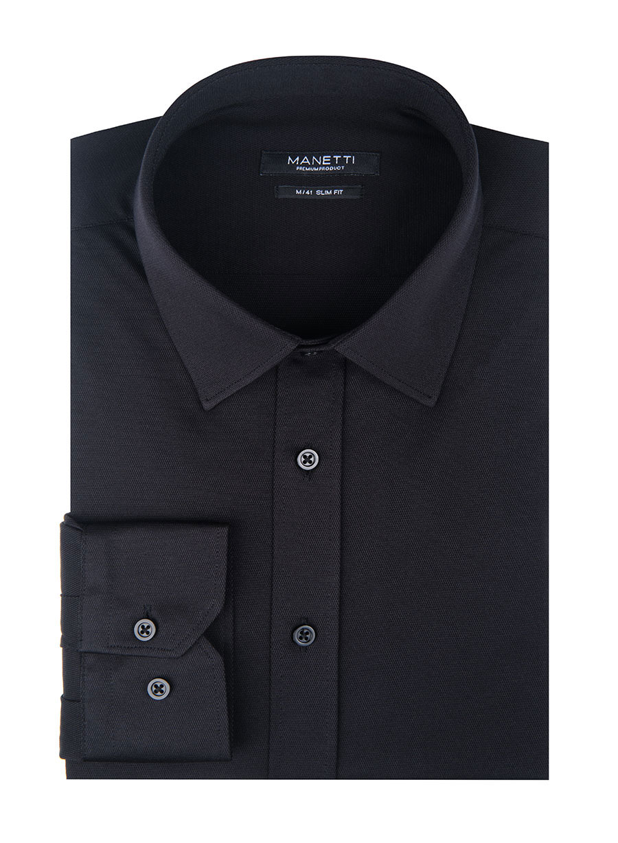 Ανδρικό Πουκάμισο jersey Manetti formal black