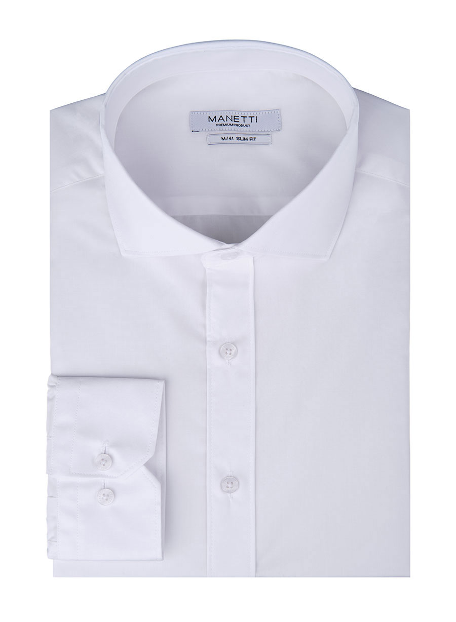 MEN'S MANETTI SHIRT FORMAL  WHITE