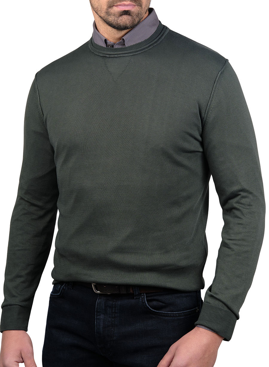 MEN'S ΠΟΥΛΟΒΕΡ MANETTI GARMENT DYE CASUAL  PETROL GREEN