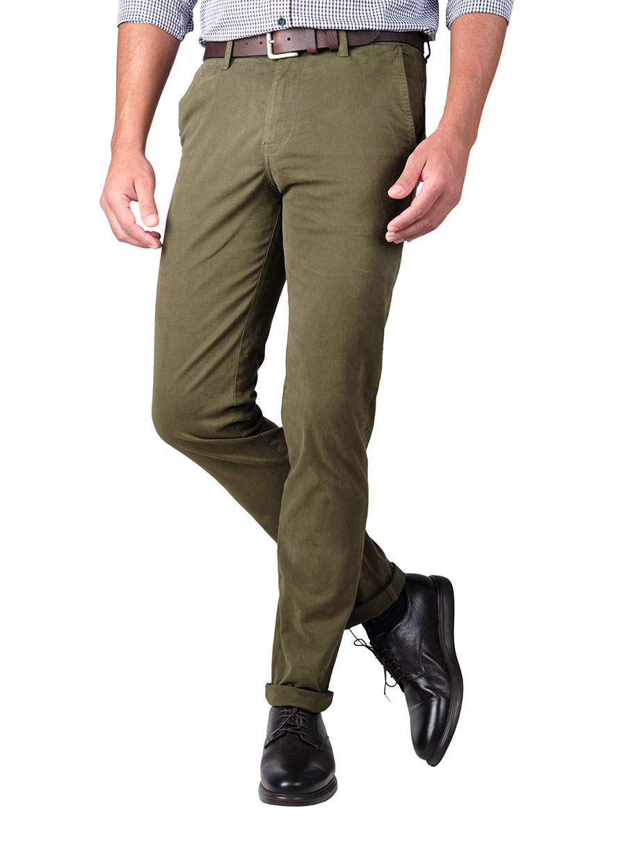 Ανδρικό Παντελόνι chinos Manetti casual khaki green