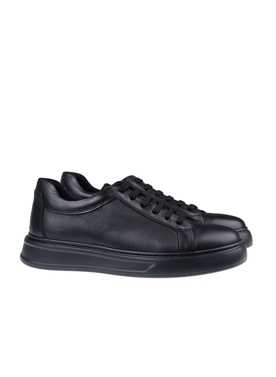 MEN'S ΔΕΡΜΑΤΙΝΟ SNEAKER MANETTI CASUAL  BLACK